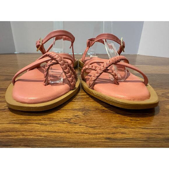 Free People Women's Sunny Day Braided Leather Sandals – Pink – Size 8.5 - Picture 4 of 9